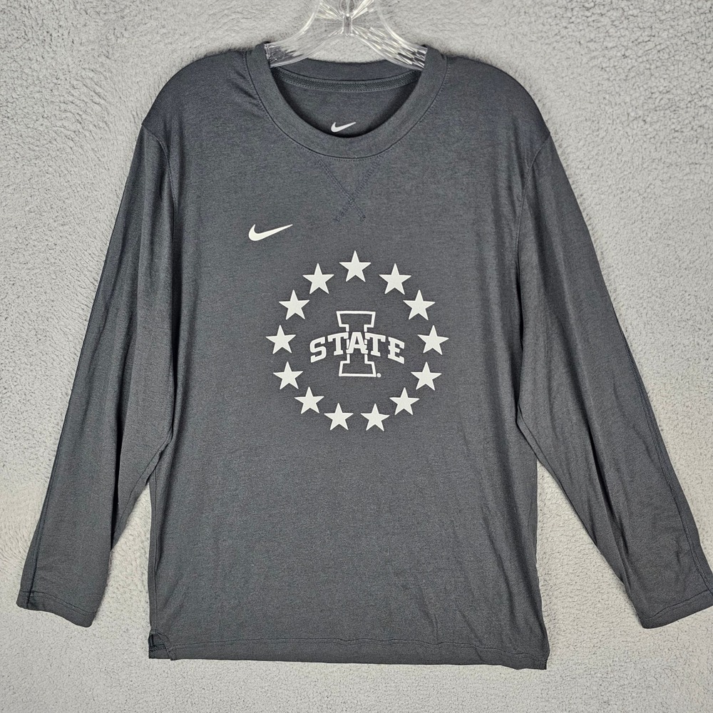 Nike T-Shirt Mens L Grey Iowa State Cyclones Stars Dri-FIT DV6747-060 Team Issue